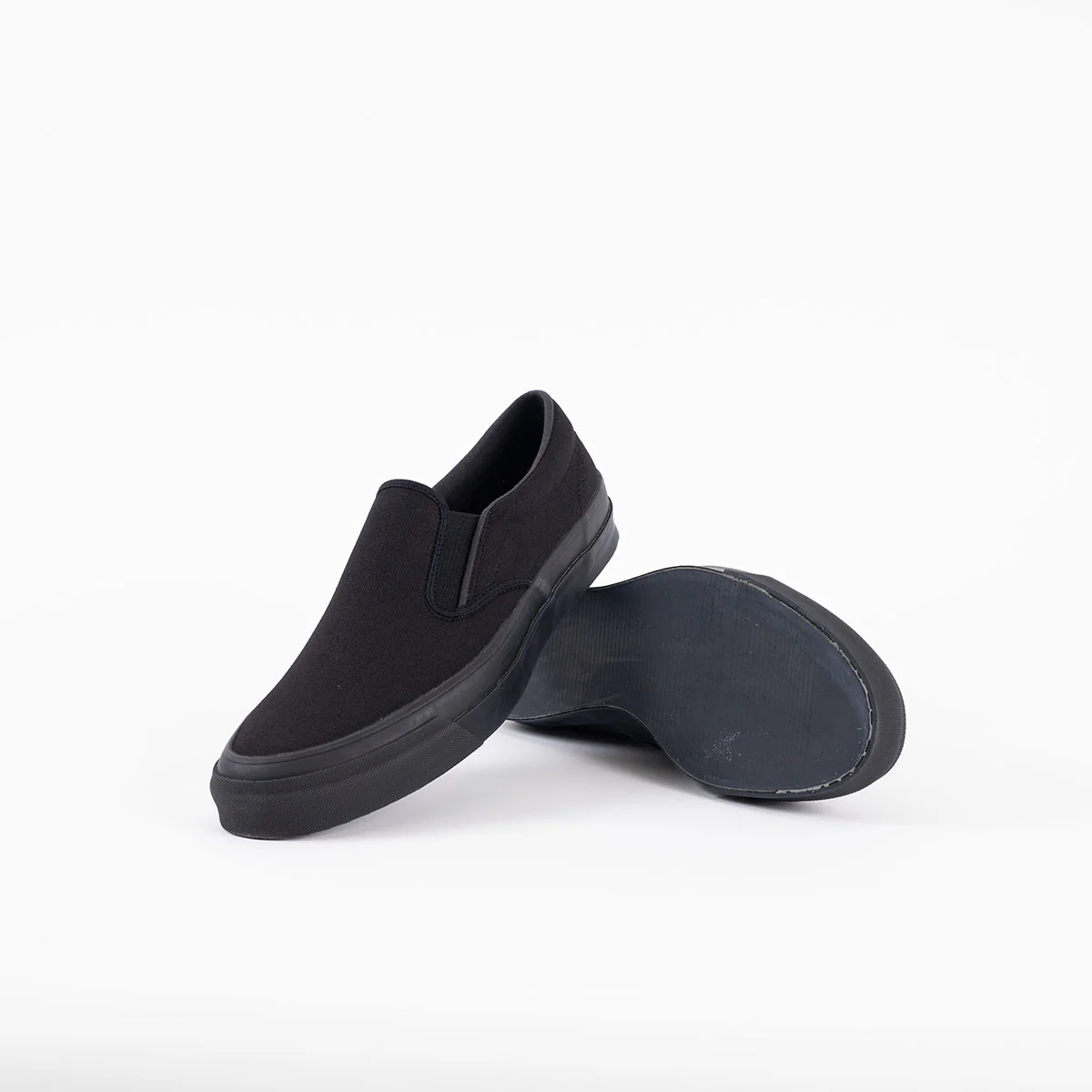 AS-SLIP-ON-BLK - ASAHI COTTON SLIP ON SHOES - Black/ Black - Image 3