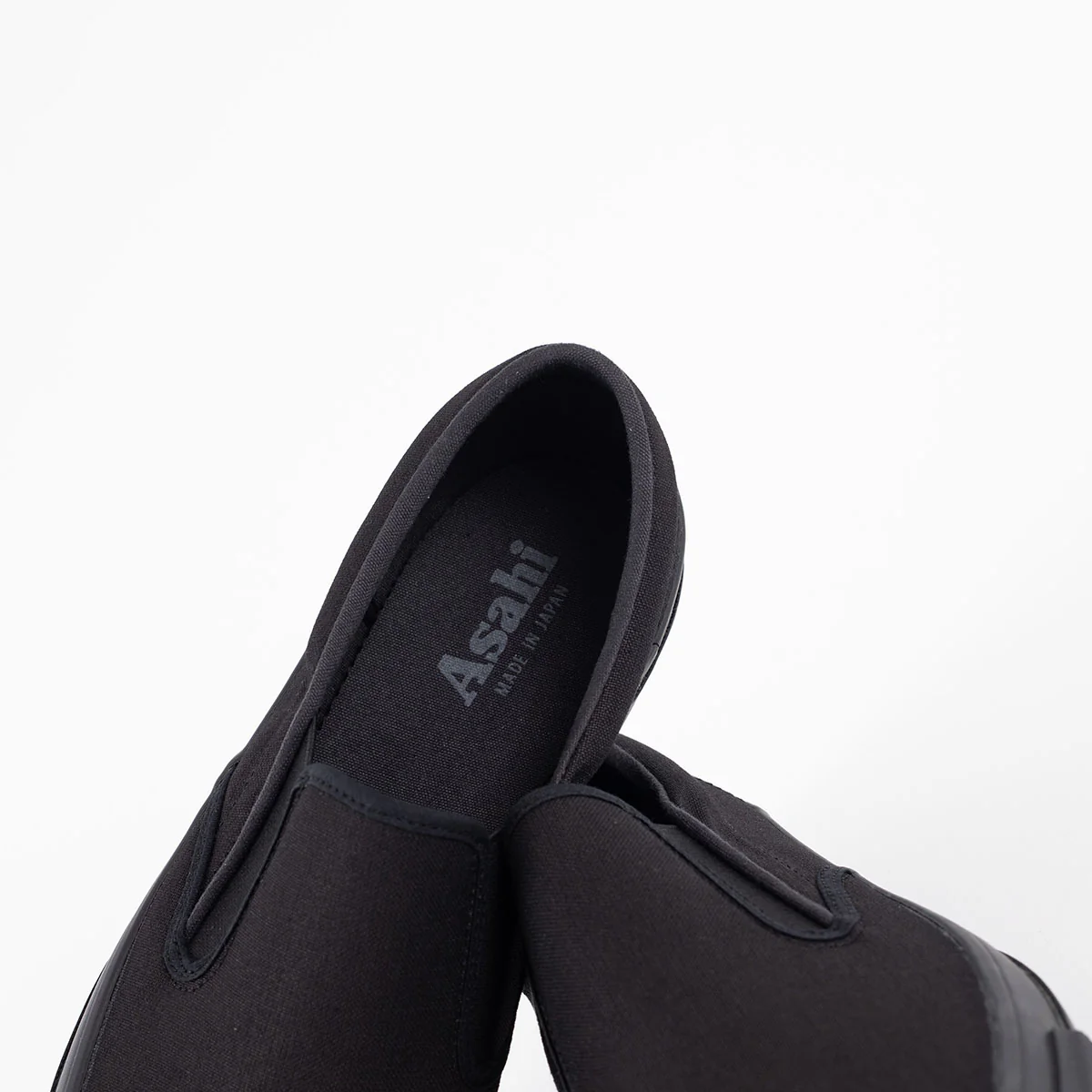 AS-SLIP-ON-BLK - ASAHI COTTON SLIP ON SHOES - Black/ Black - Image 6