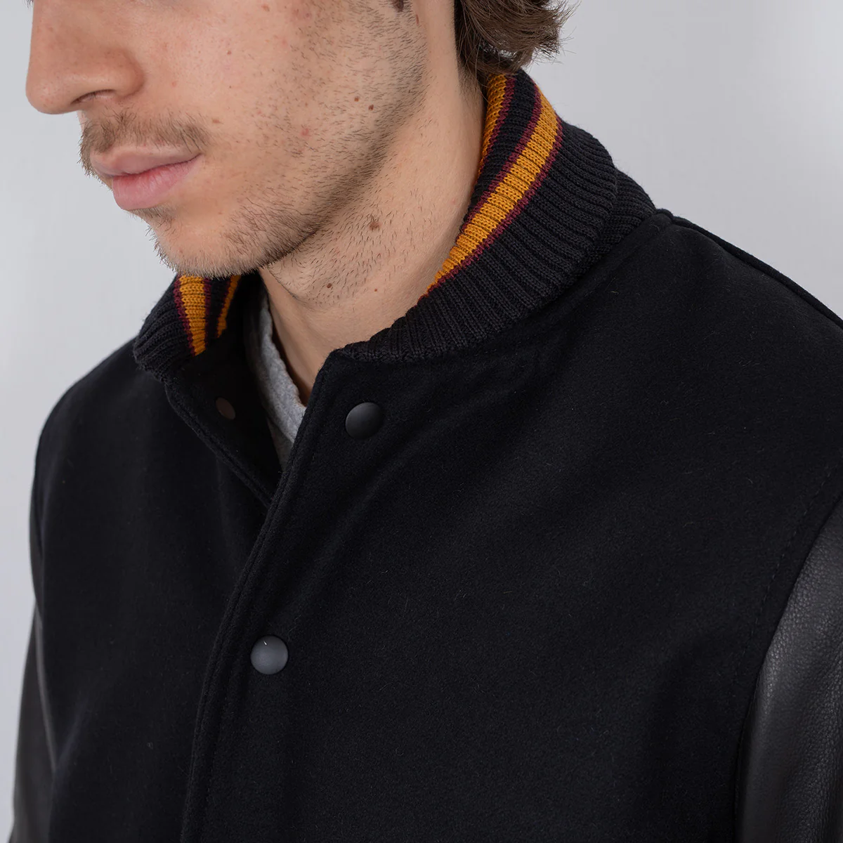 DE-JA002-BLK - Dehen 1920 x IH Germany Custom Varsity Jacket  - Black - Image 2