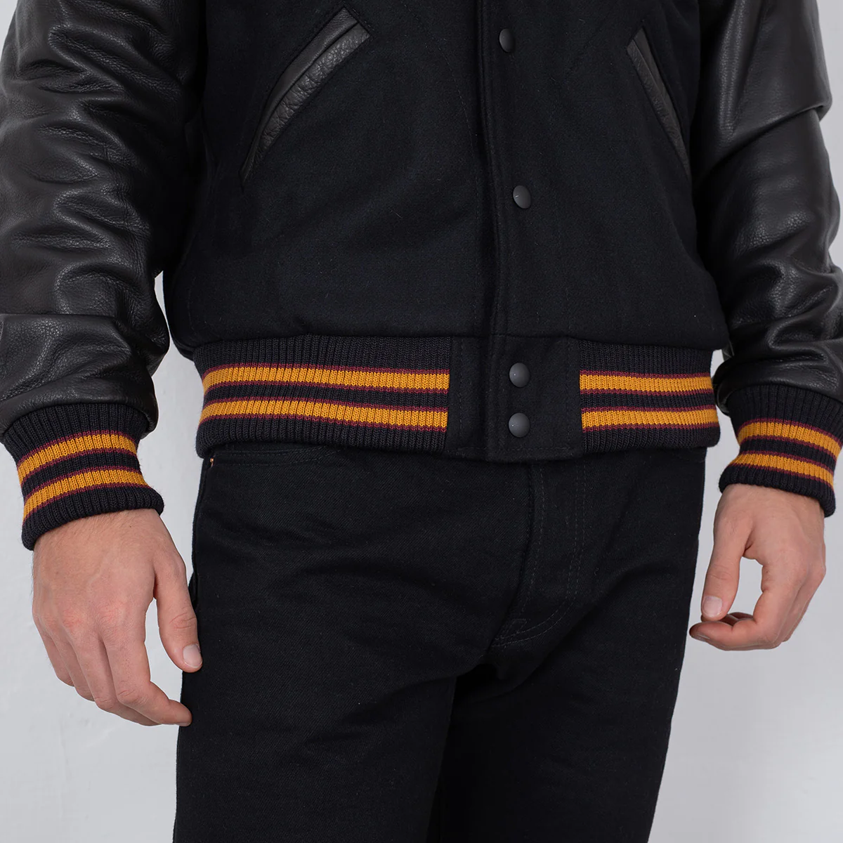DE-JA002-BLK - Dehen 1920 x IH Germany Custom Varsity Jacket  - Black - Image 3