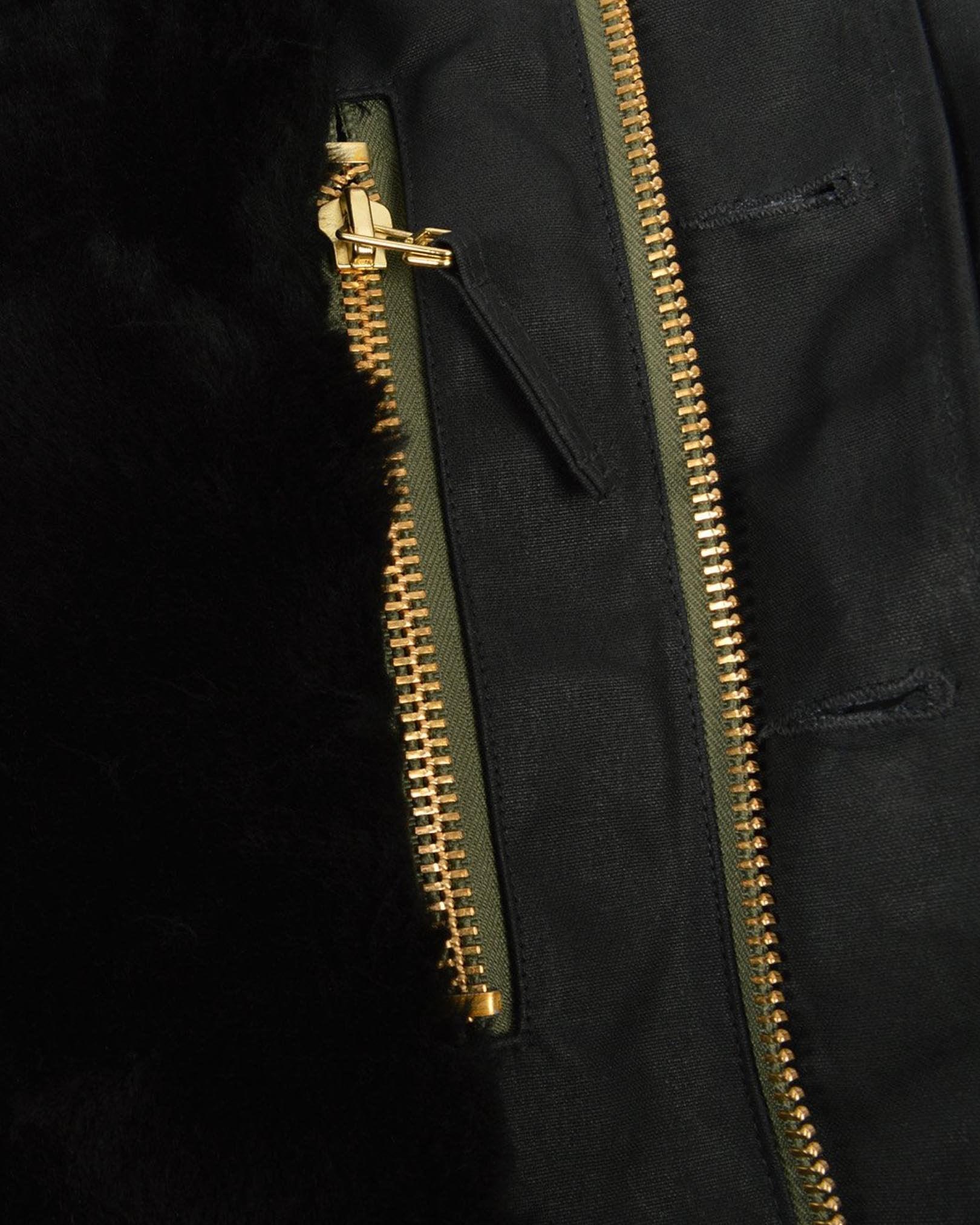 DE-N1-US-BLK - Dehen 1920 Waxed Canvas N-1 Deck Jacket - Black - Image 5