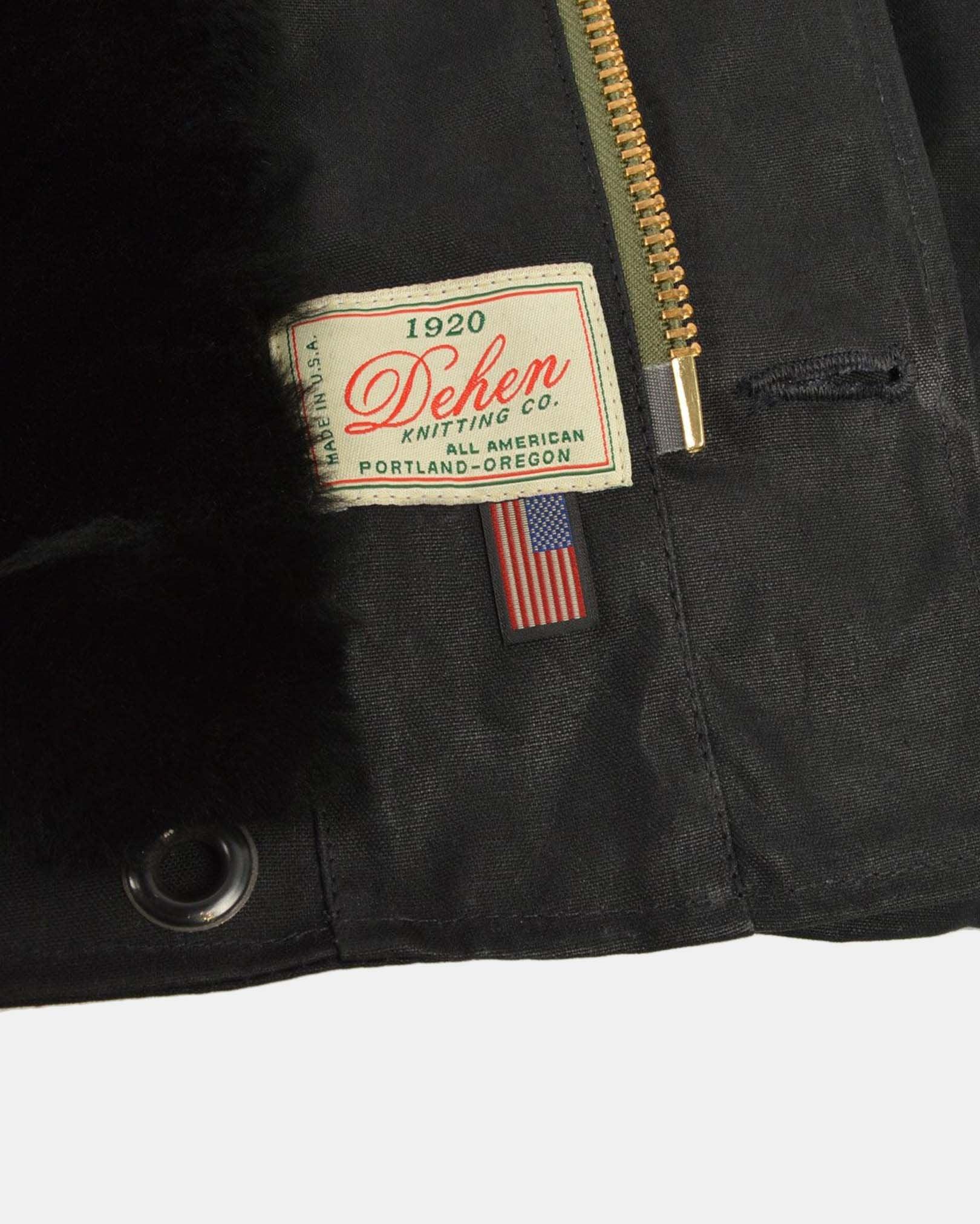 DE-N1-US-BLK - Dehen 1920 Waxed Canvas N-1 Deck Jacket - Black - Image 6