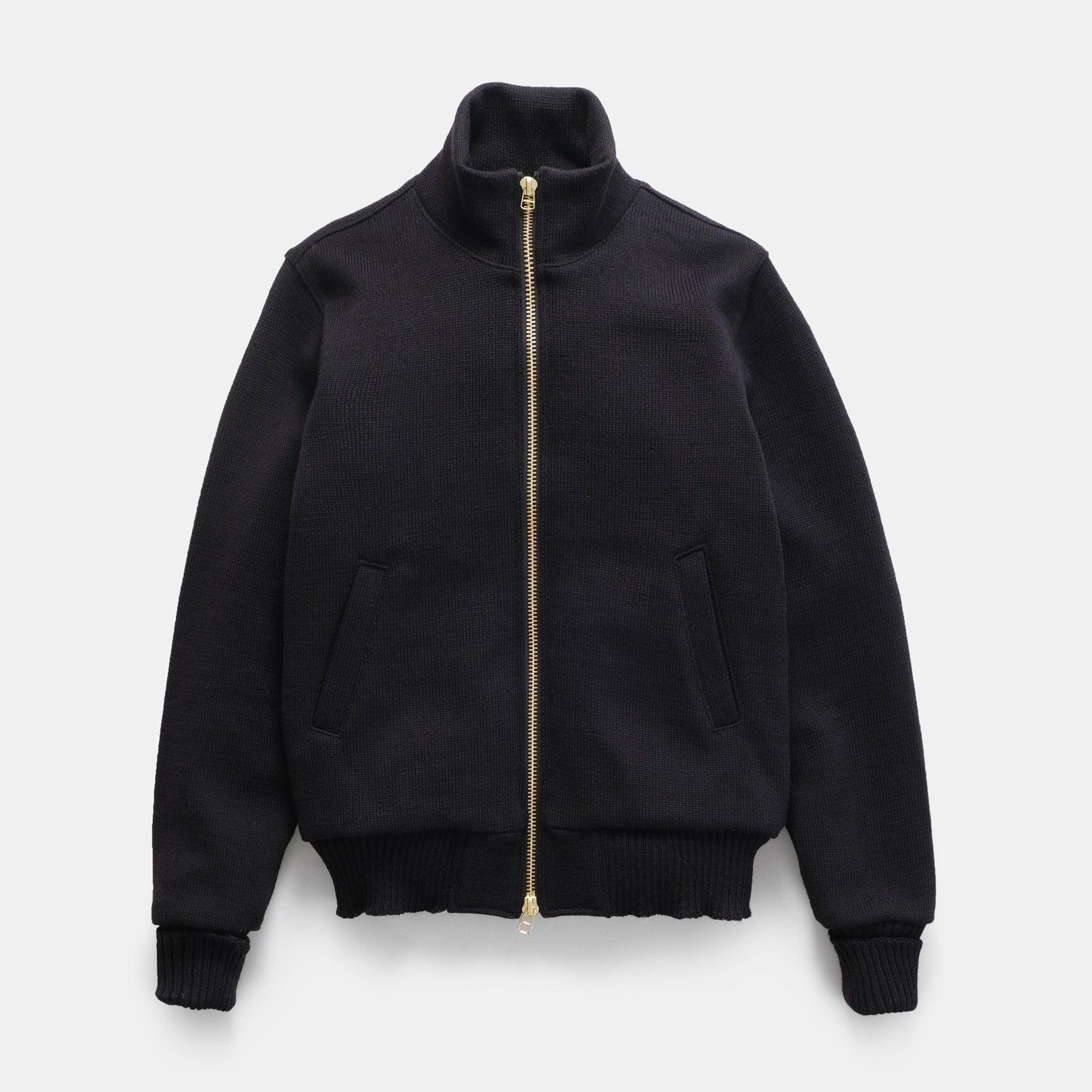 DE-SW0111-BLK - Dehen 1920 Full-Zip Moto-Sweater - Black - Image 4