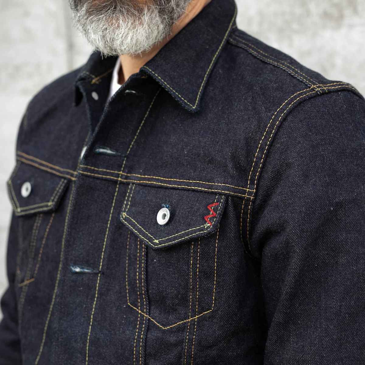 IH-526L - 19oz Left-Hand Twill Selvedge Denim Type III Jacket - Indigo - Image 3
