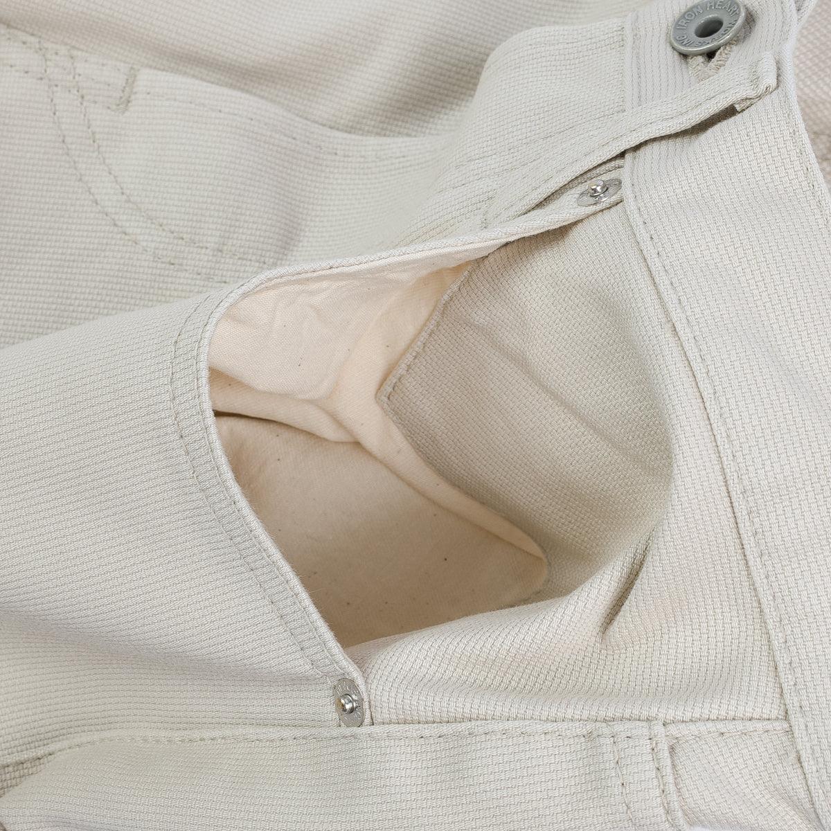 IH-555-PIQ - 14oz Cotton Piqué Super Slim Cut Jeans - Ecru - Image 12
