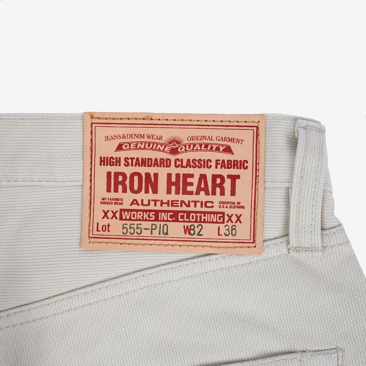 IH-555-PIQ - 14oz Cotton Piqué Super Slim Cut Jeans - Ecru - Image 5