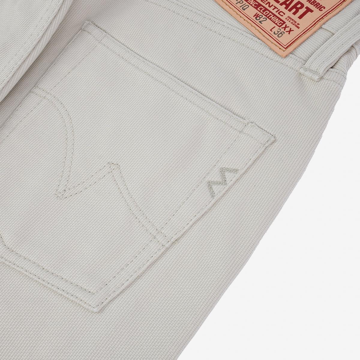 IH-555-PIQ - 14oz Cotton Piqué Super Slim Cut Jeans - Ecru - Image 6