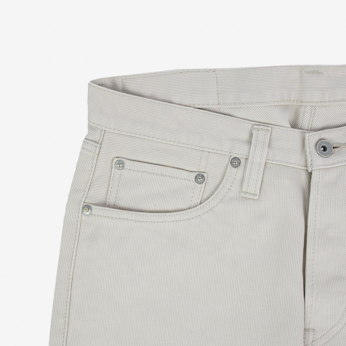 IH-555-PIQ - 14oz Cotton Piqué Super Slim Cut Jeans - Ecru - Image 8