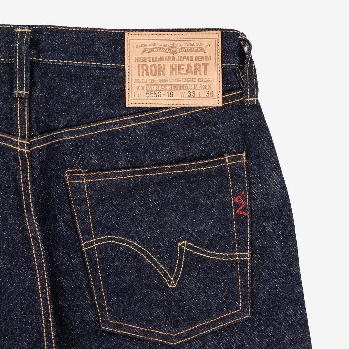 IH-555S-18 - 18oz Vintage Selvedge Denim Slim Cut Jeans - Indigo - Image 3