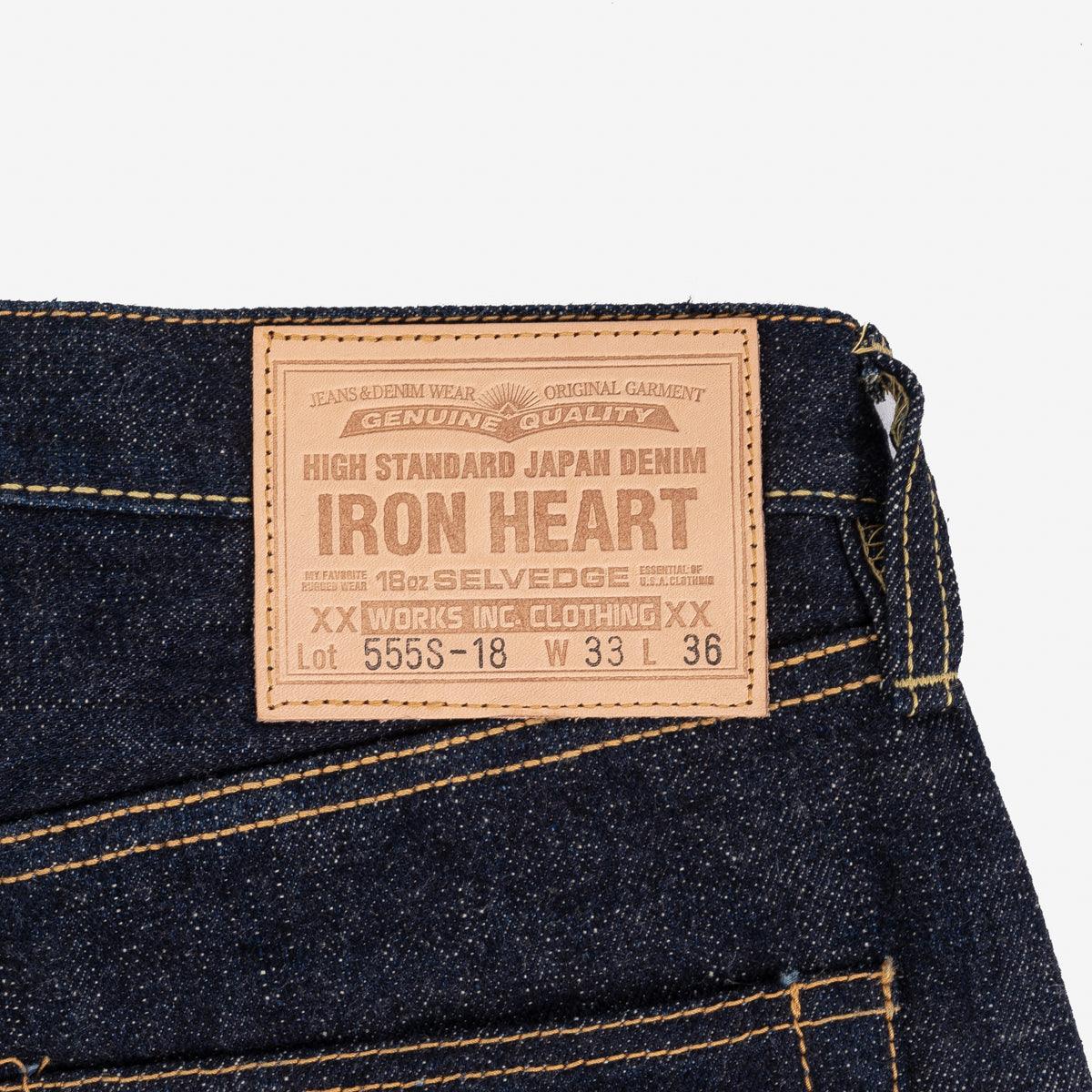 IH-555S-18 - 18oz Vintage Selvedge Denim Slim Cut Jeans - Indigo - Image 4