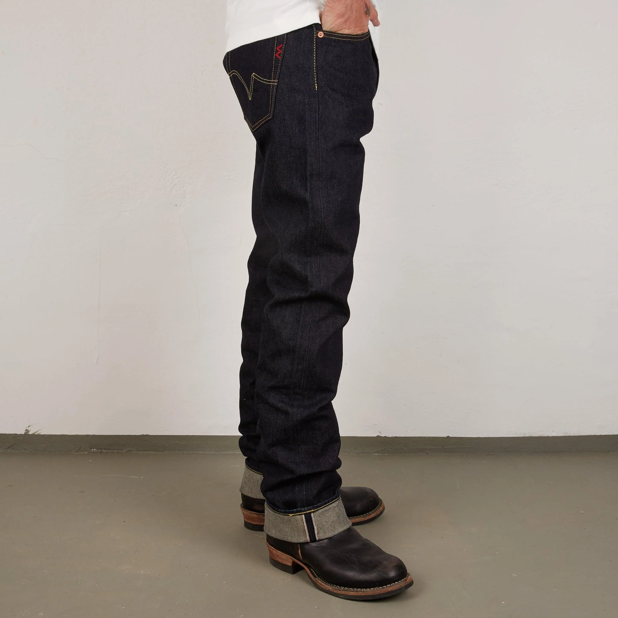 IH-634S-142 - 14oz Selvedge Denim Straight Cut Jeans - Indigo - Image 5
