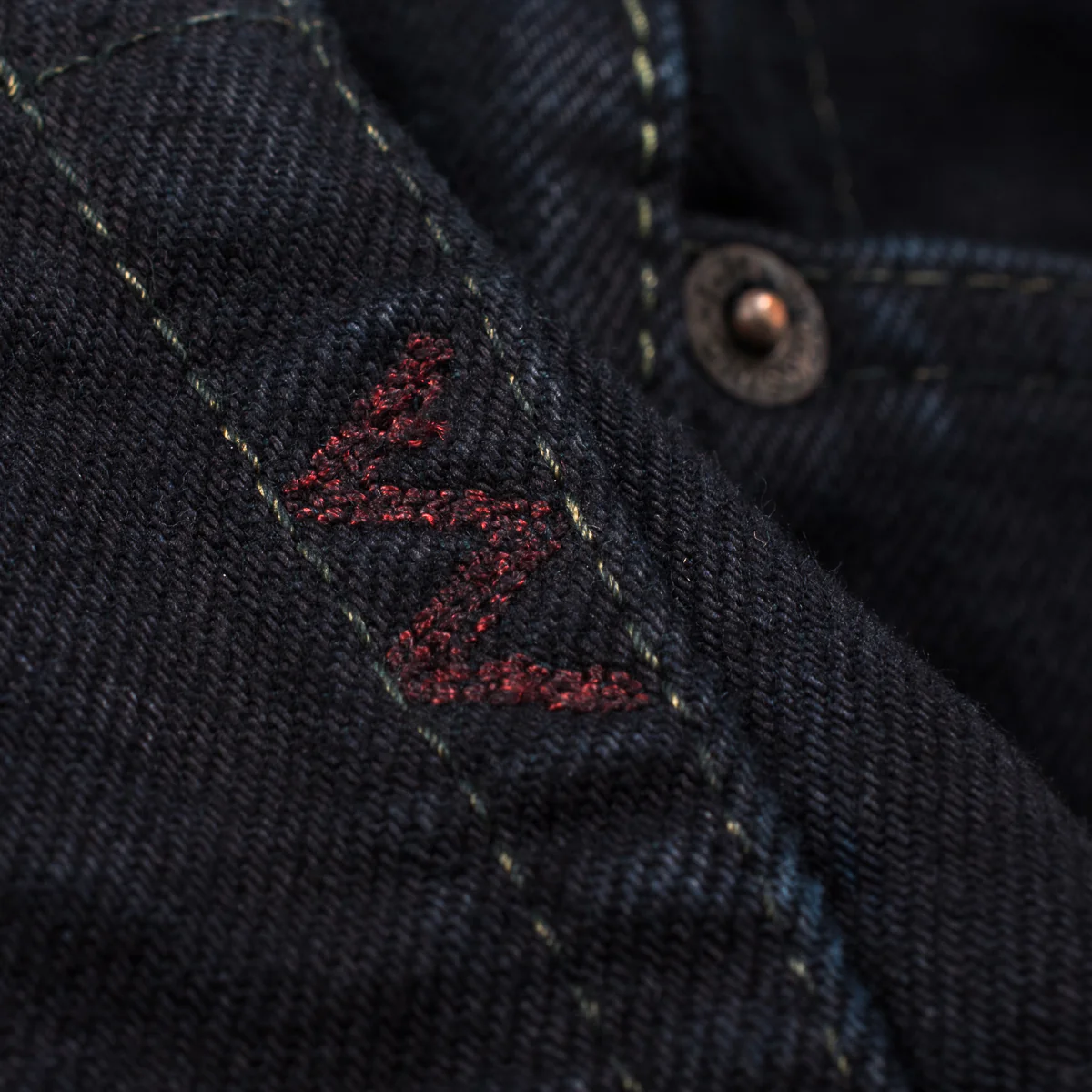 IH-634S-142OD - 14oz Selvedge Denim Straight Cut Jeans - Indigo Overdyed Black - Image 10