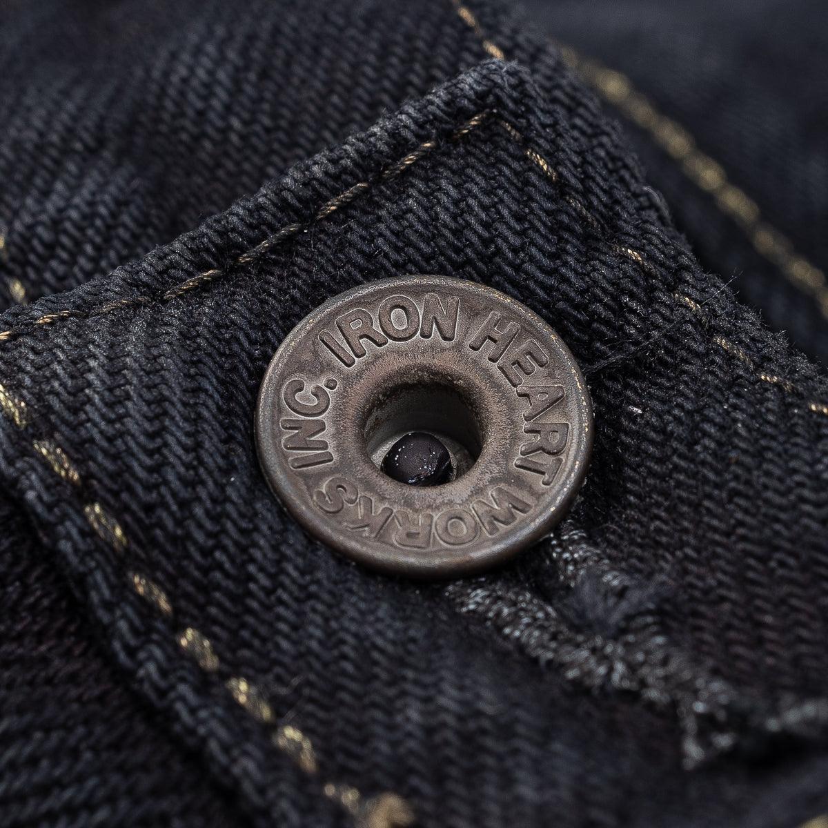 IH-634S-B - 21oz Selvedge Denim Straight Cut Jeans - Indigo Overdyed Black - Image 12
