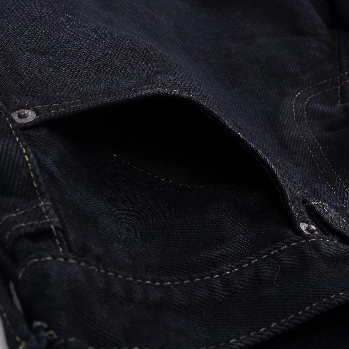 IH-634S-B - 21oz Selvedge Denim Straight Cut Jeans - Indigo Overdyed Black - Image 9