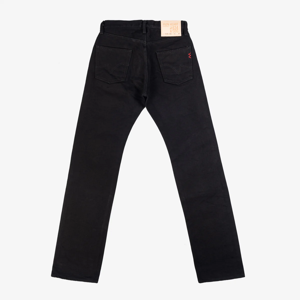 IH-634S-SBG - 21oz Selvedge Denim Straight Cut Jeans - Superblack (Fades To Grey)