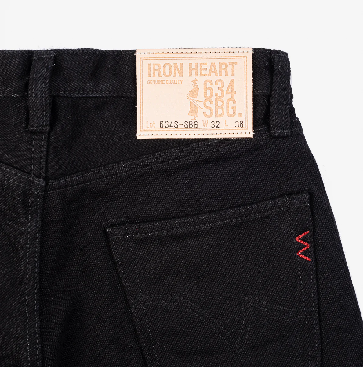 IH-634S-SBG - 21oz Selvedge Denim Straight Cut Jeans - Superblack (Fades To Grey) - Image 2