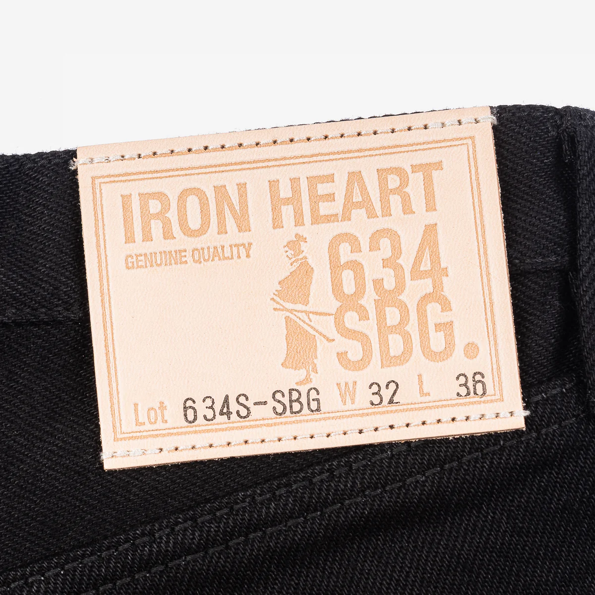 IH-634S-SBG - 21oz Selvedge Denim Straight Cut Jeans - Superblack (Fades To Grey) - Image 4