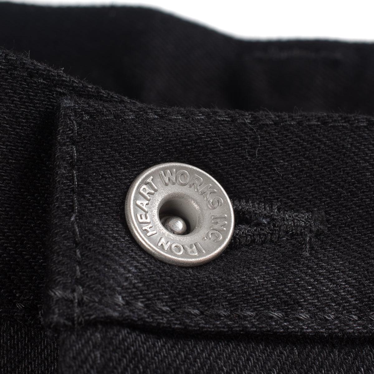 IH-666S-142BB - 14oz Selvedge Denim Slim Straight Cut Jeans - Black/Black - Image 14