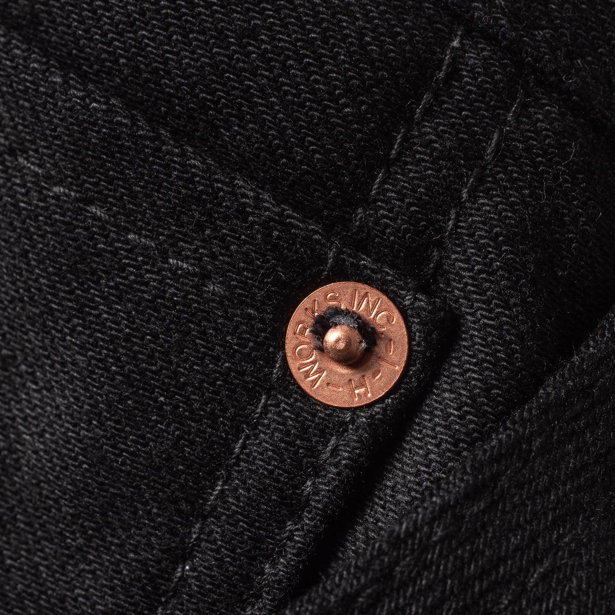 IH-666S-142BB - 14oz Selvedge Denim Slim Straight Cut Jeans - Black/Black - Image 15