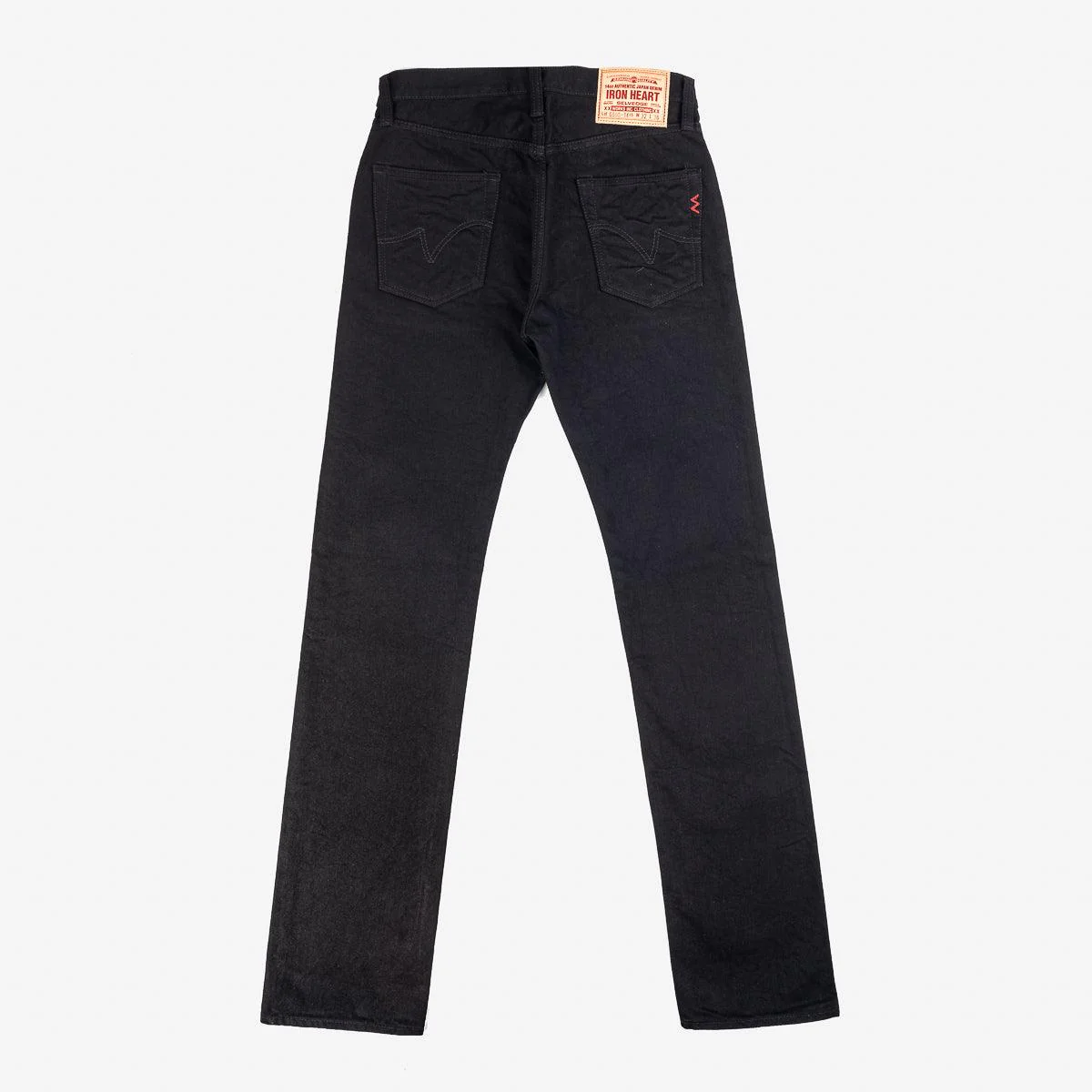 IH-666S-142BB - 14oz Selvedge Denim Slim Straight Cut Jeans - Black/Black - Image 6