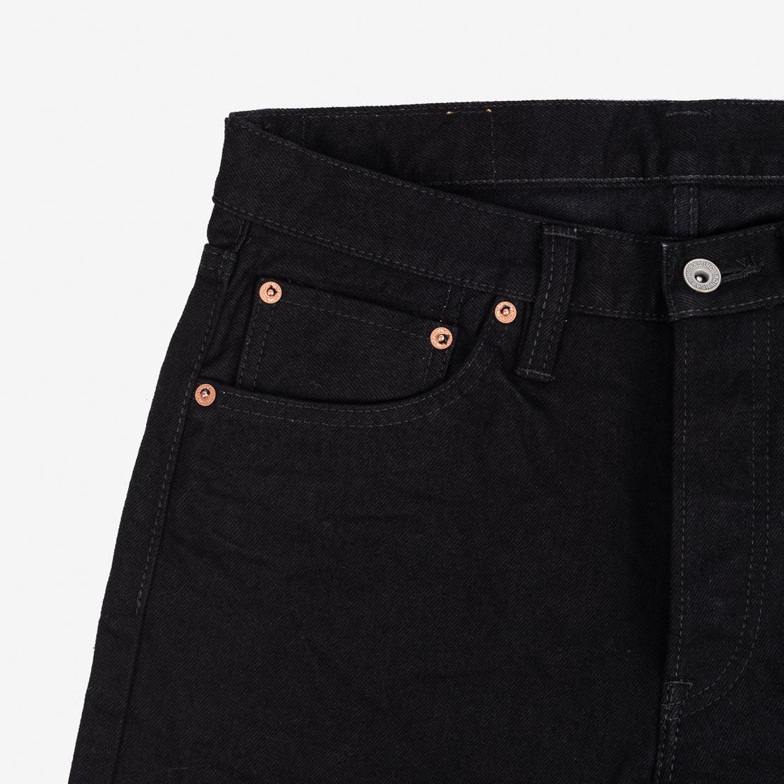 IH-666S-142BB - 14oz Selvedge Denim Slim Straight Cut Jeans - Black/Black - Image 9