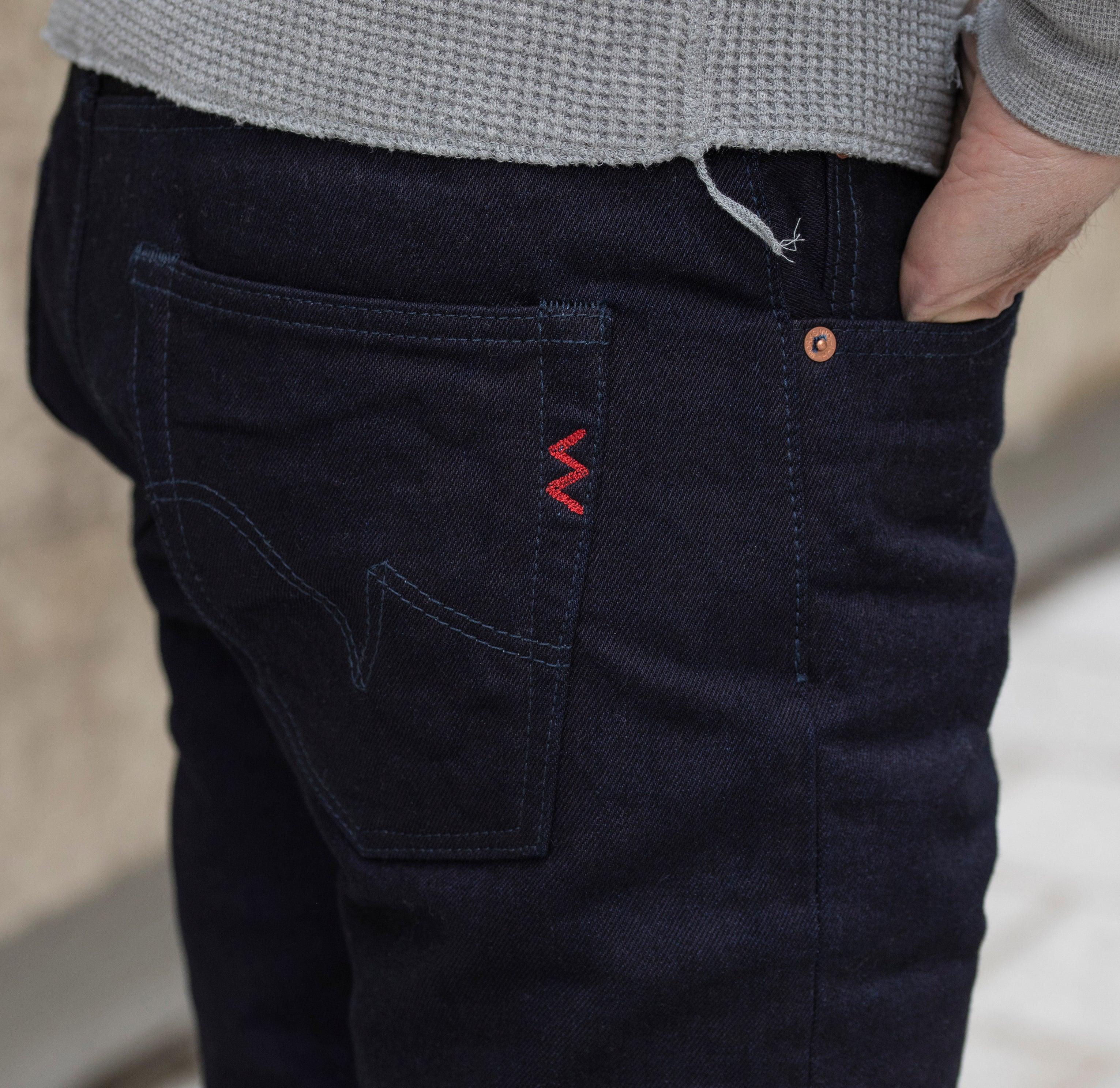 IH-666S-14II - 14oz Selvedge Denim Slim Straight Cut Jeans - Indigo/Indigo - Image 3