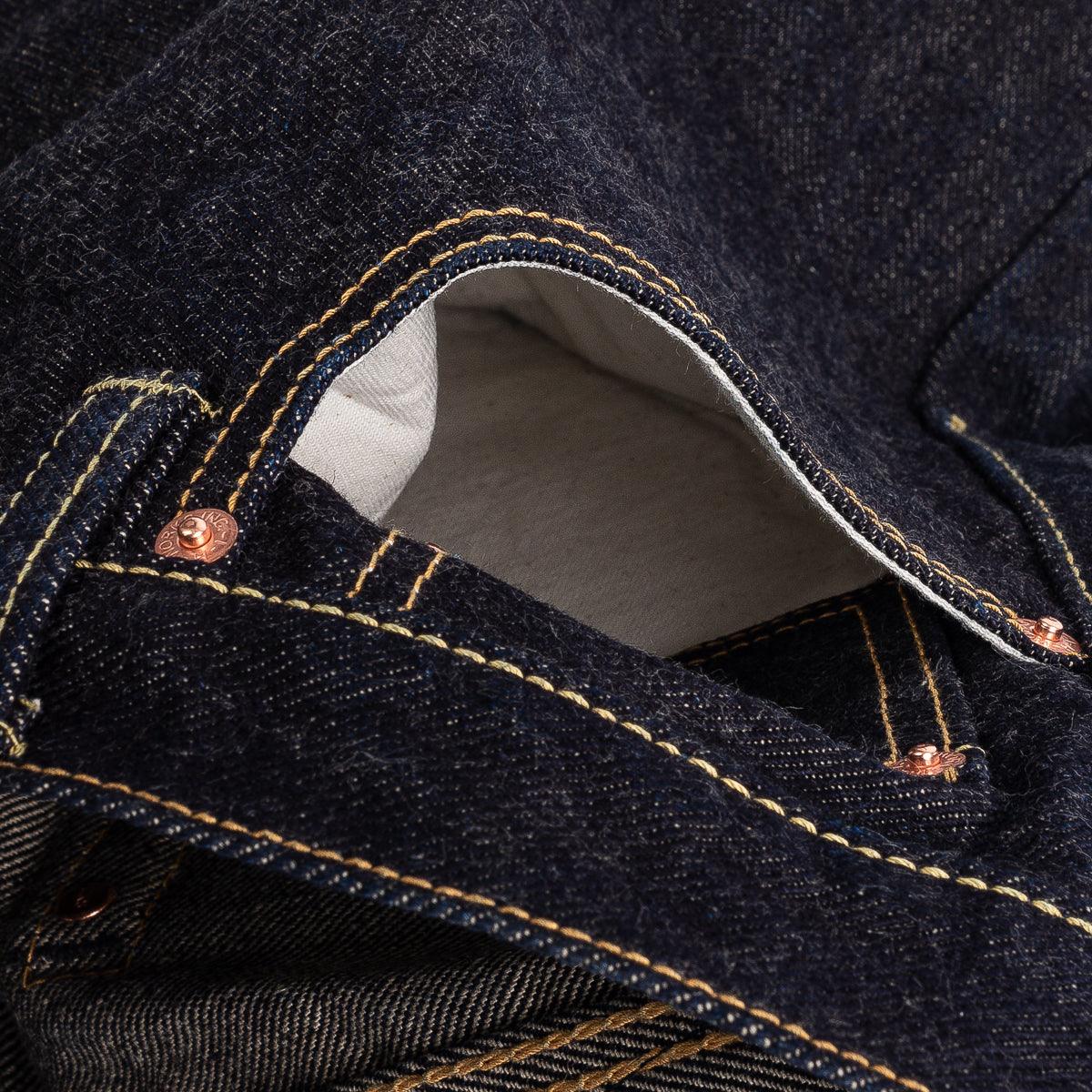 IH-666S-19L - 19oz Left Hand Twill Selvedge Denim Slim Straight Cut Jeans - Indigo - Image 15