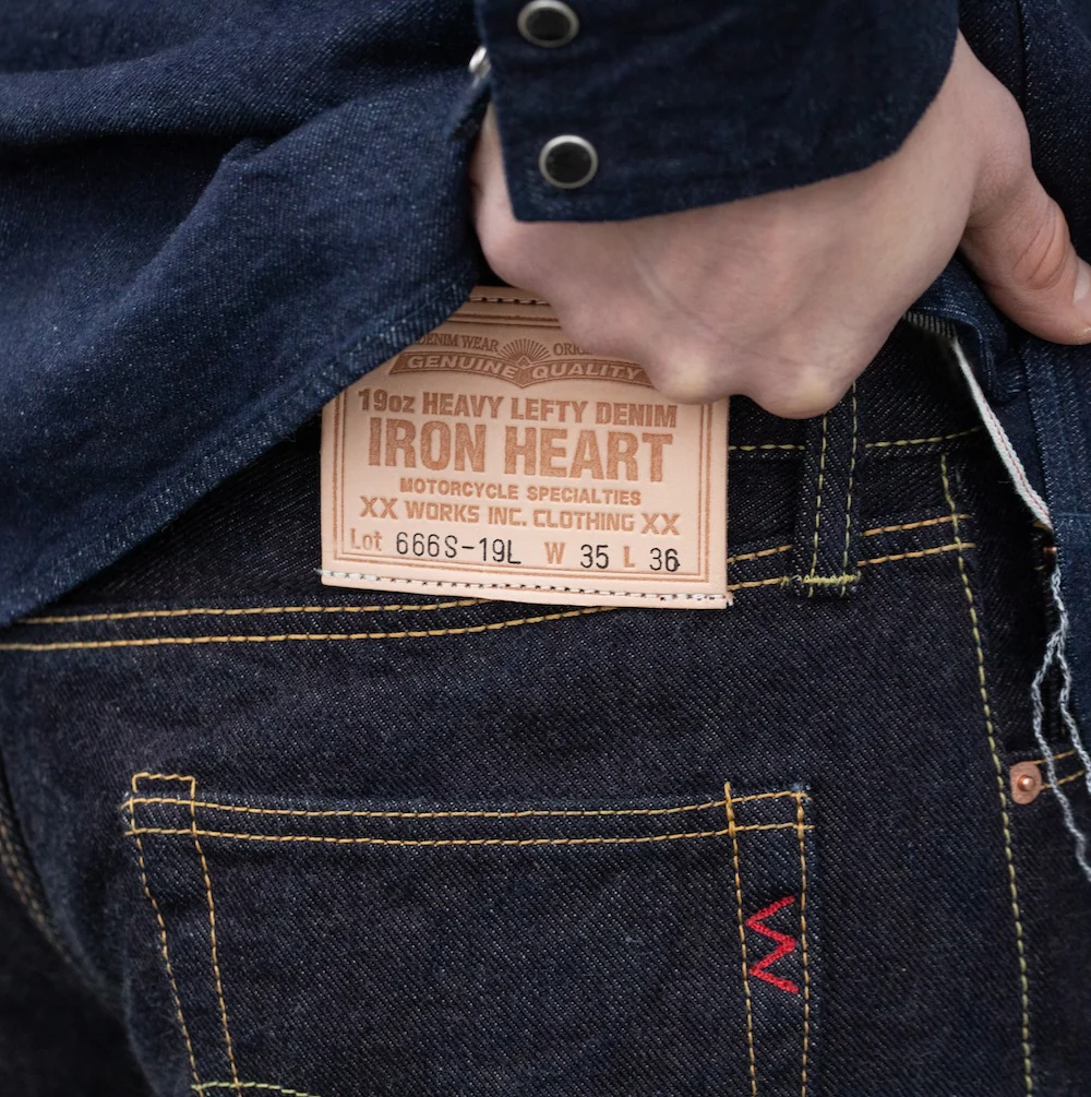 IH-666S-19L - 19oz Left Hand Twill Selvedge Denim Slim Straight Cut Jeans - Indigo - Image 3
