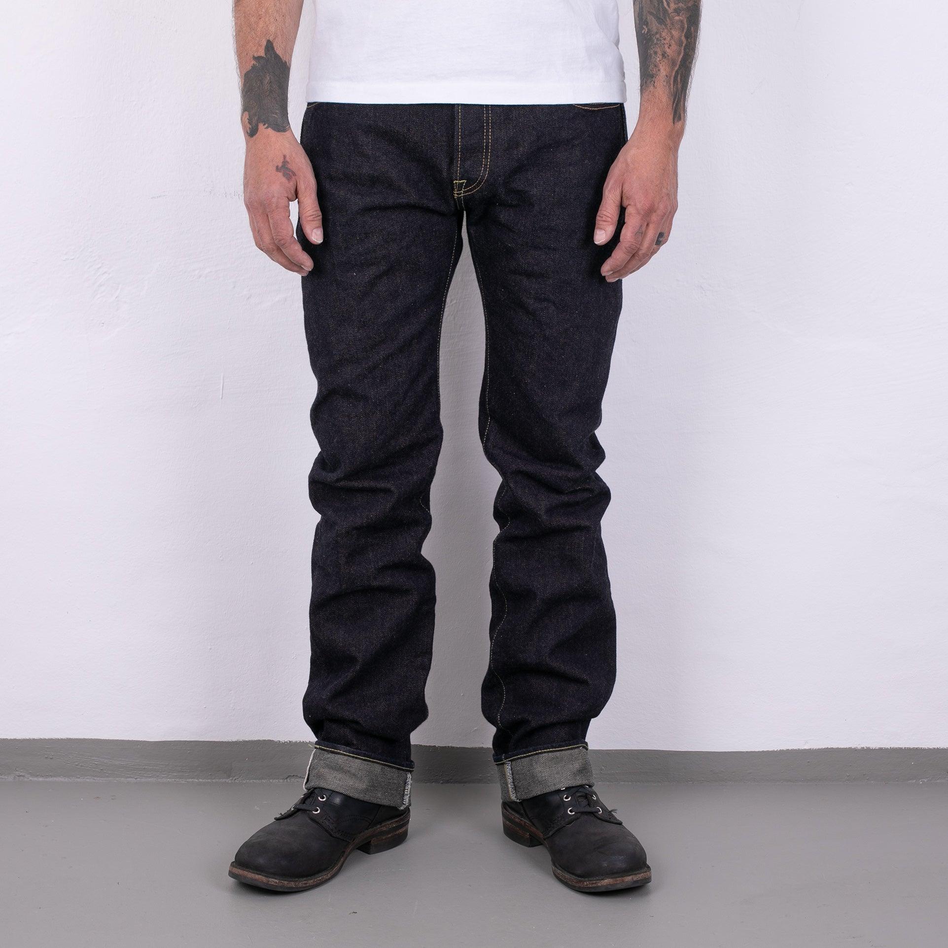 IH-666S-19L - 19oz Left Hand Twill Selvedge Denim Slim Straight Cut Jeans - Indigo - Image 4