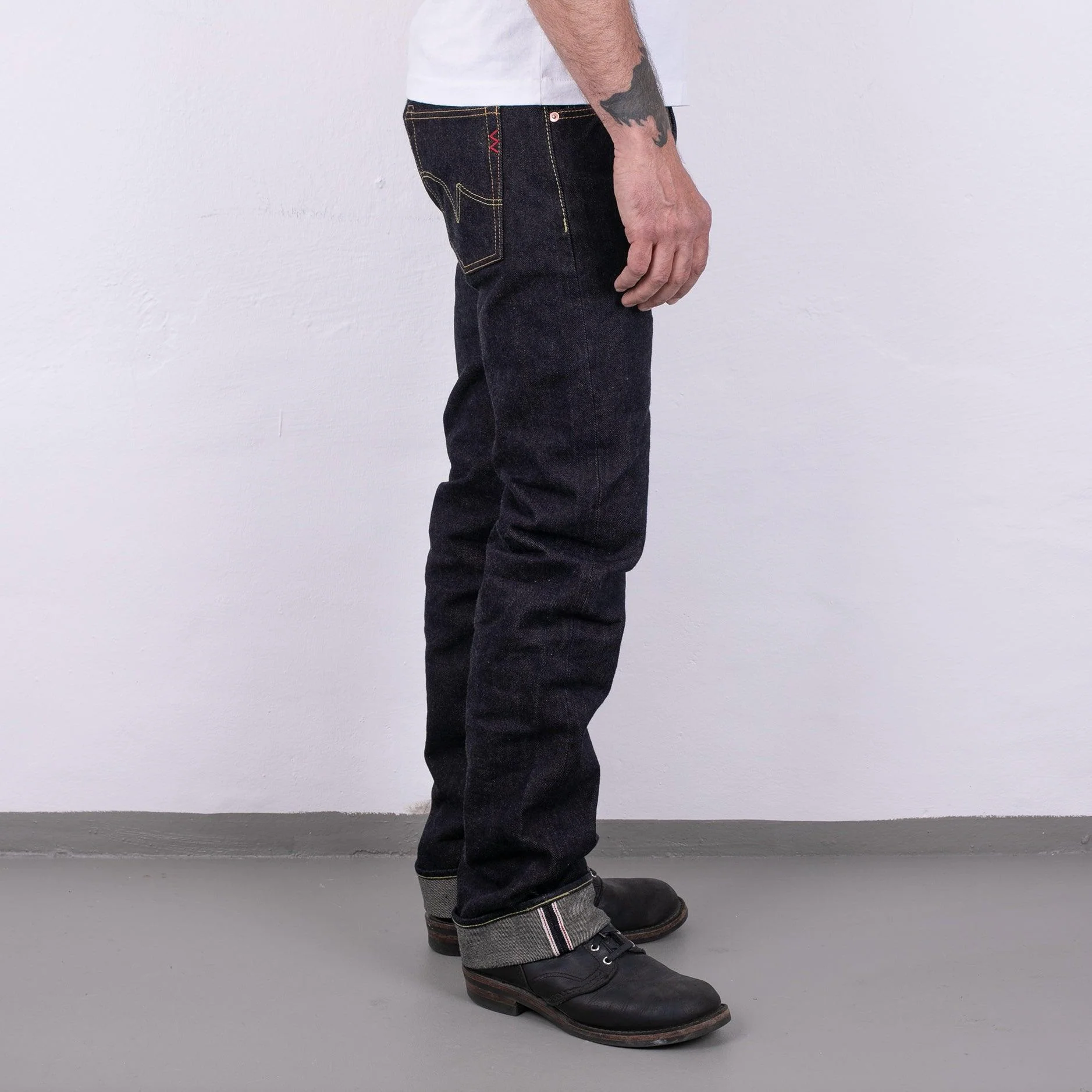 IH-666S-19L - 19oz Left Hand Twill Selvedge Denim Slim Straight Cut Jeans - Indigo - Image 6