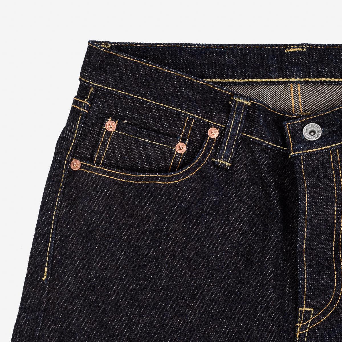IH-666S-19L - 19oz Left Hand Twill Selvedge Denim Slim Straight Cut Jeans - Indigo - Image 9