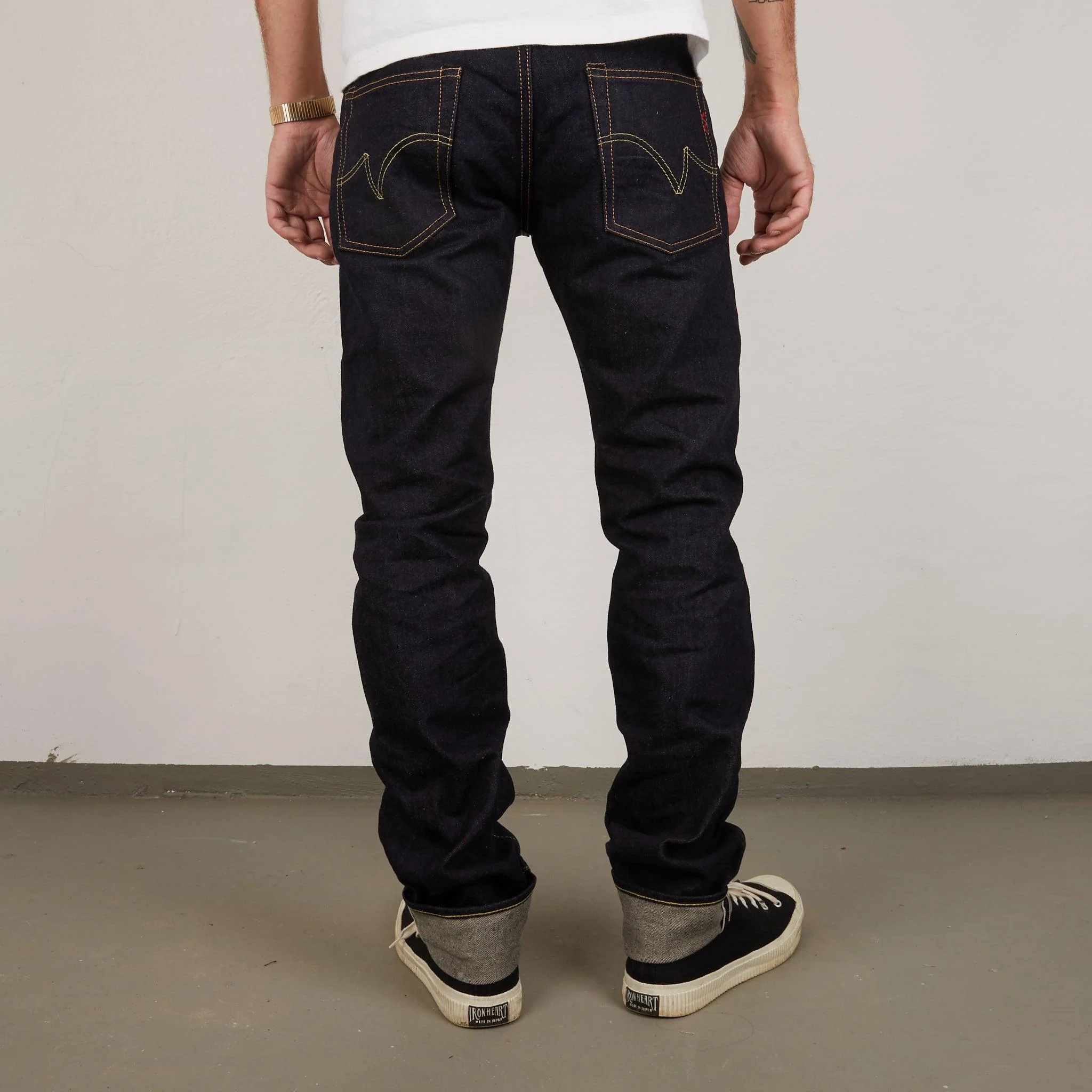 IH-777S-142 - 14oz Selvedge Denim Slim Tapered Jeans - Indigo - Image 5