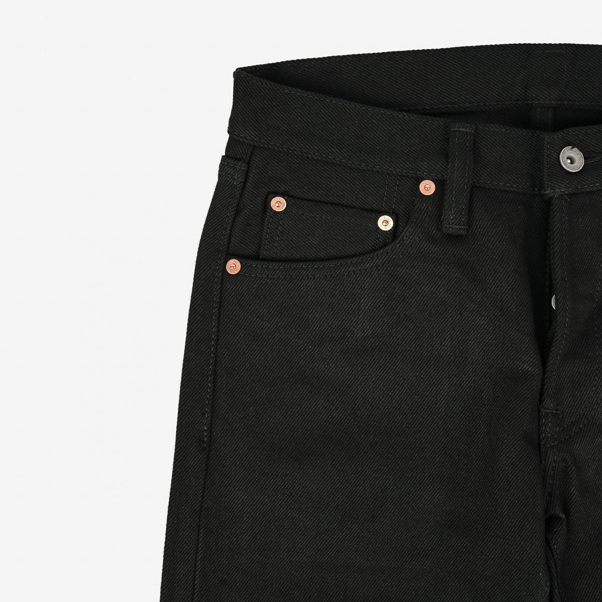IH-777S-SB - 21oz Selvedge Denim Slim Tapered Cut Jeans - Superblack Non-Fade - Image 11
