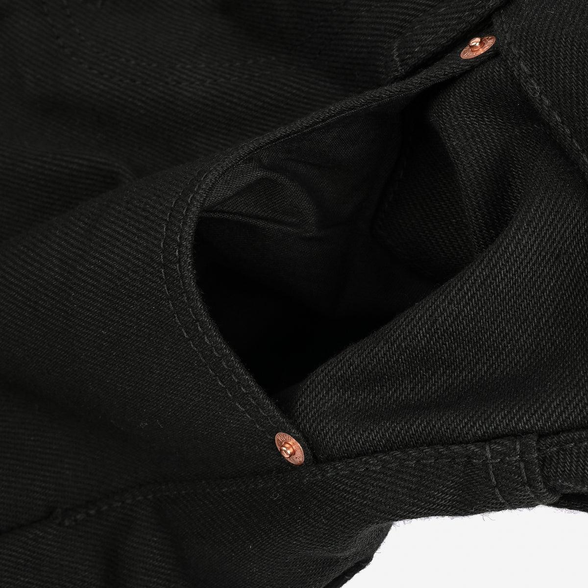 IH-777S-SB - 21oz Selvedge Denim Slim Tapered Cut Jeans - Superblack Non-Fade - Image 15
