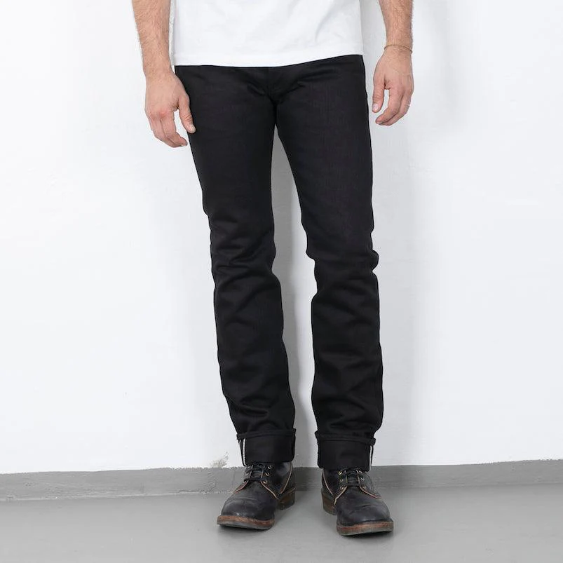 IH-777S-SB - 21oz Selvedge Denim Slim Tapered Cut Jeans - Superblack Non-Fade - Image 3