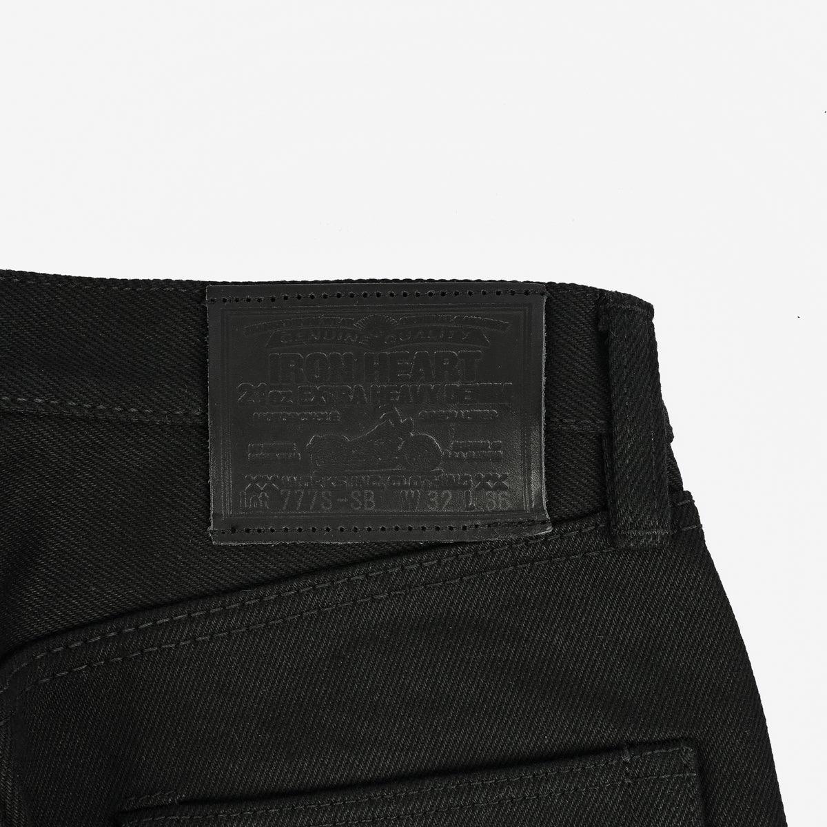 IH-777S-SB - 21oz Selvedge Denim Slim Tapered Cut Jeans - Superblack Non-Fade - Image 8