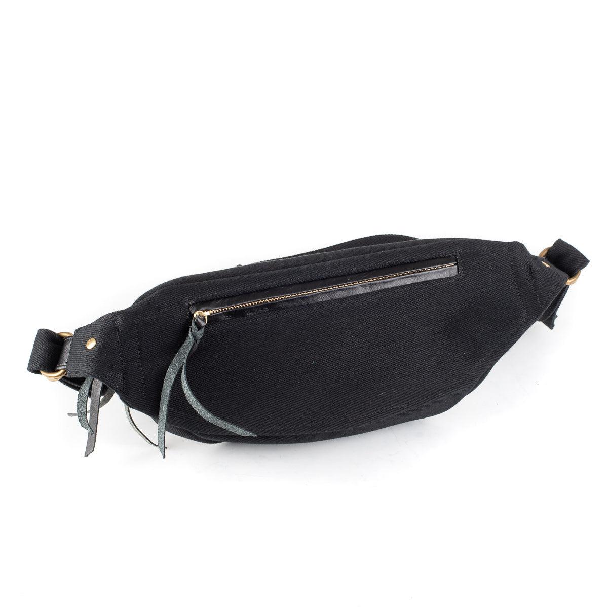 IHE-37-BLK - 21oz Denim Waist Bag - Superblack - Image 7