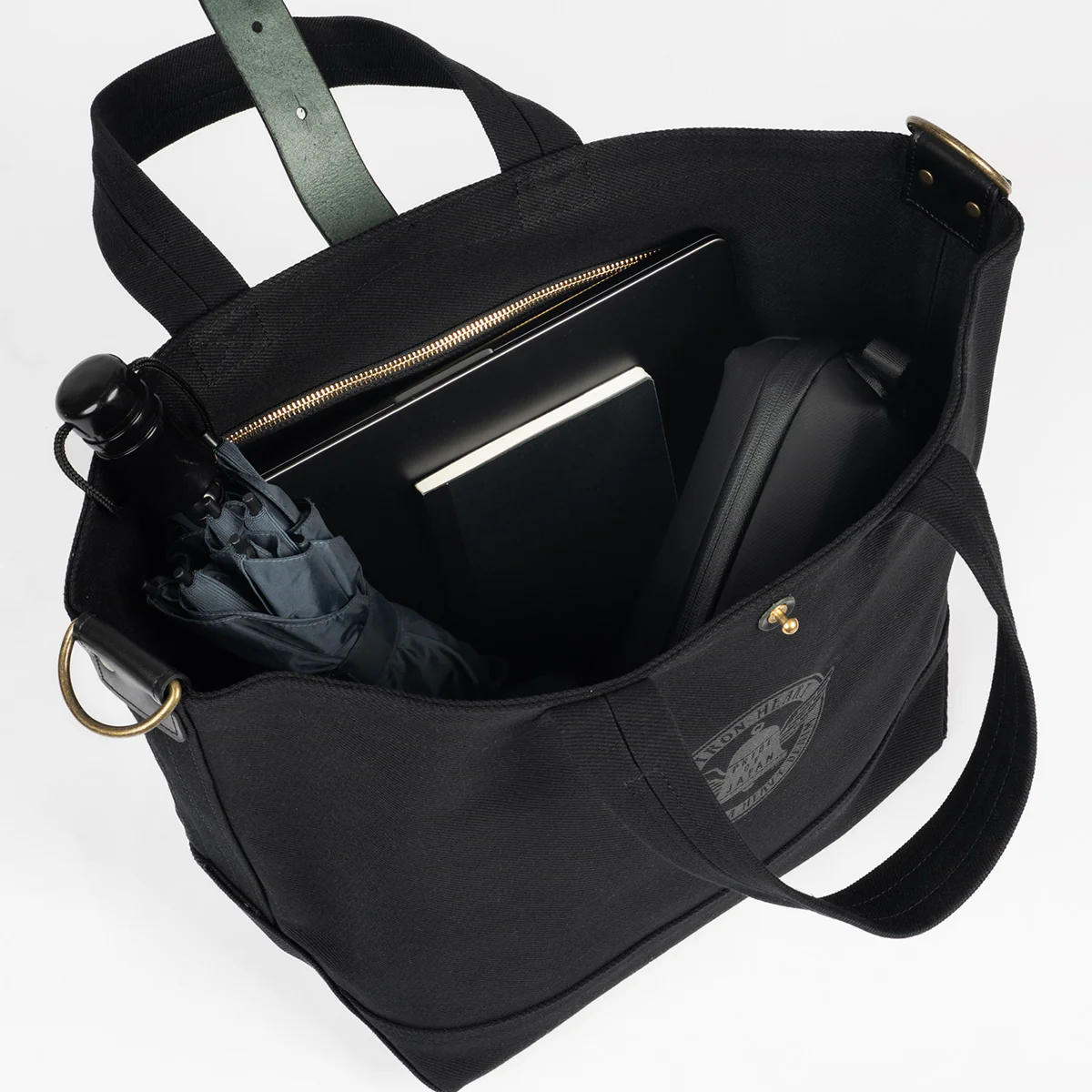 IHE-55-BLK - 21oz Denim Tote Bag - Superblack - Image 9