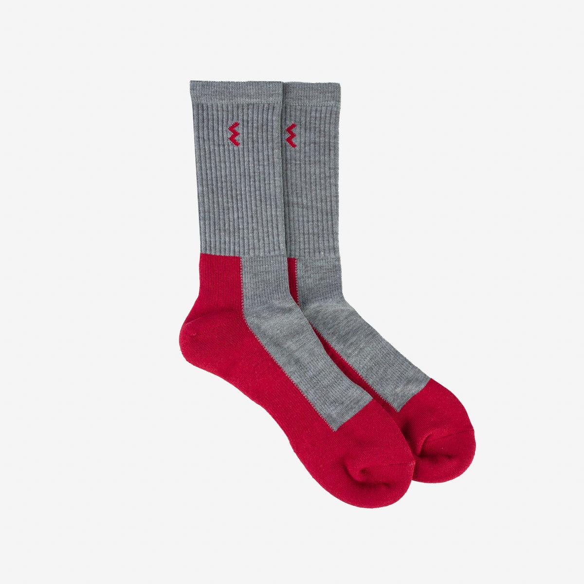 IHG-030-GRYRED - Iron Heart Work Boot Socks - Grey/Red - Image 2