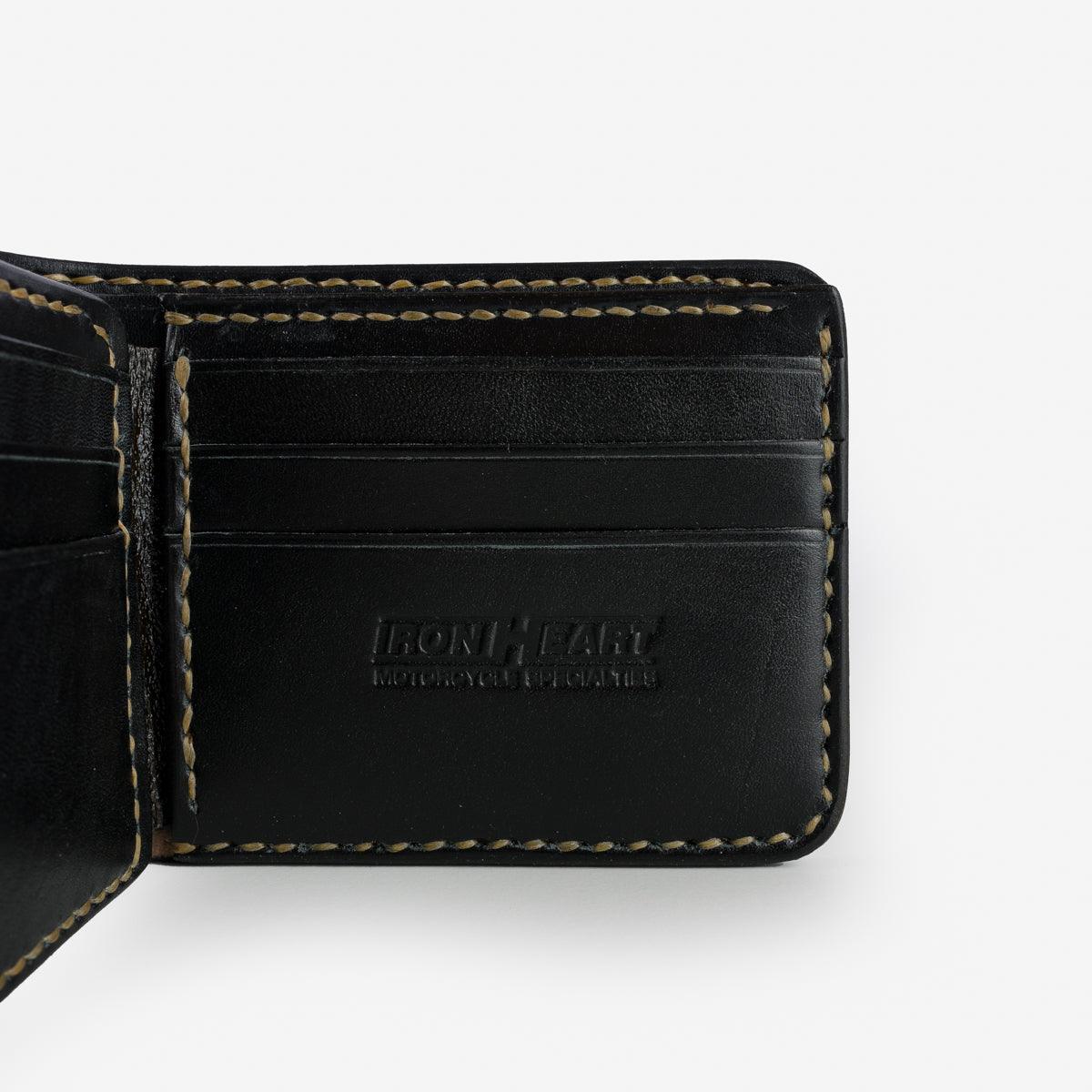 IHG-071-BLK - Slimline Small Shell Cordovan Wallet - Black - Image 3