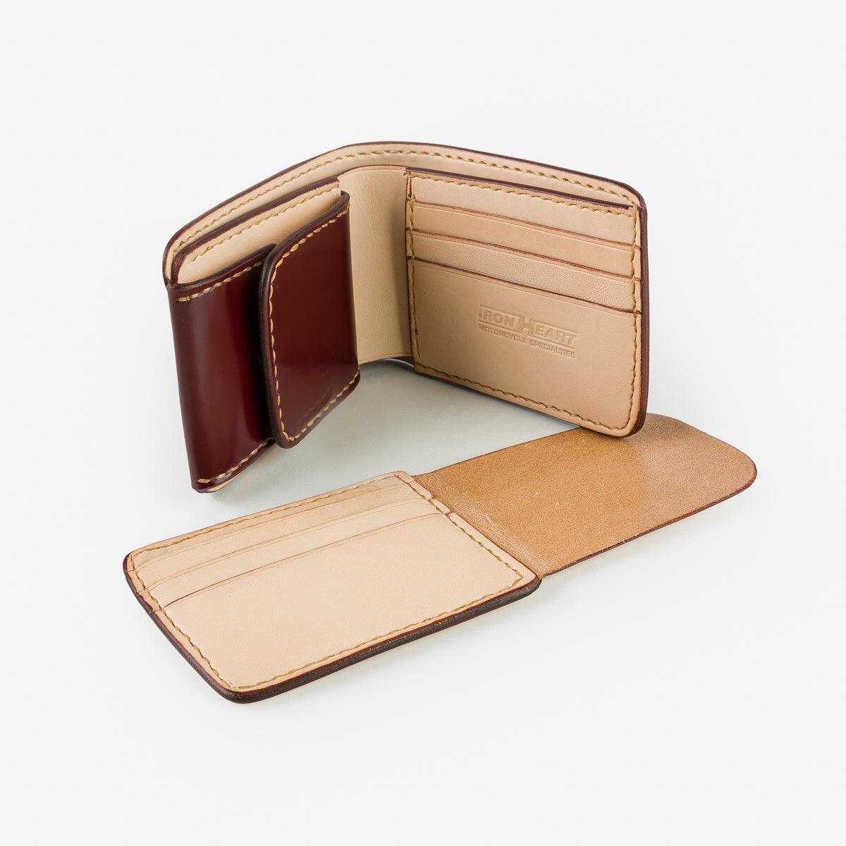 IHG-01-OXB - Small Shell Cordovan Wallet - Ox Blood - Image 3