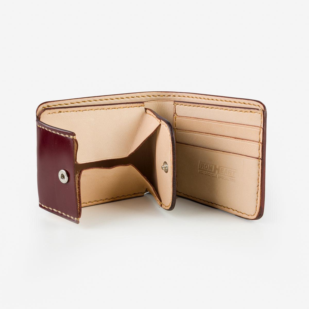 IHG-01-OXB - Small Shell Cordovan Wallet - Ox Blood - Image 4