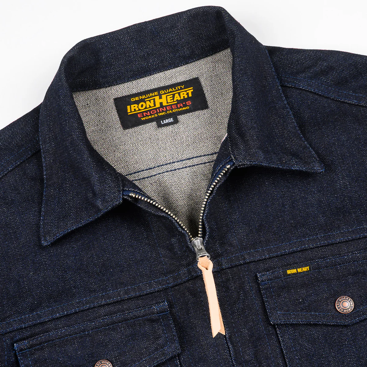 IHJ-122-IND - 14oz Broken Twill Selvedge Denim Work Jacket - Indigo - Image 5