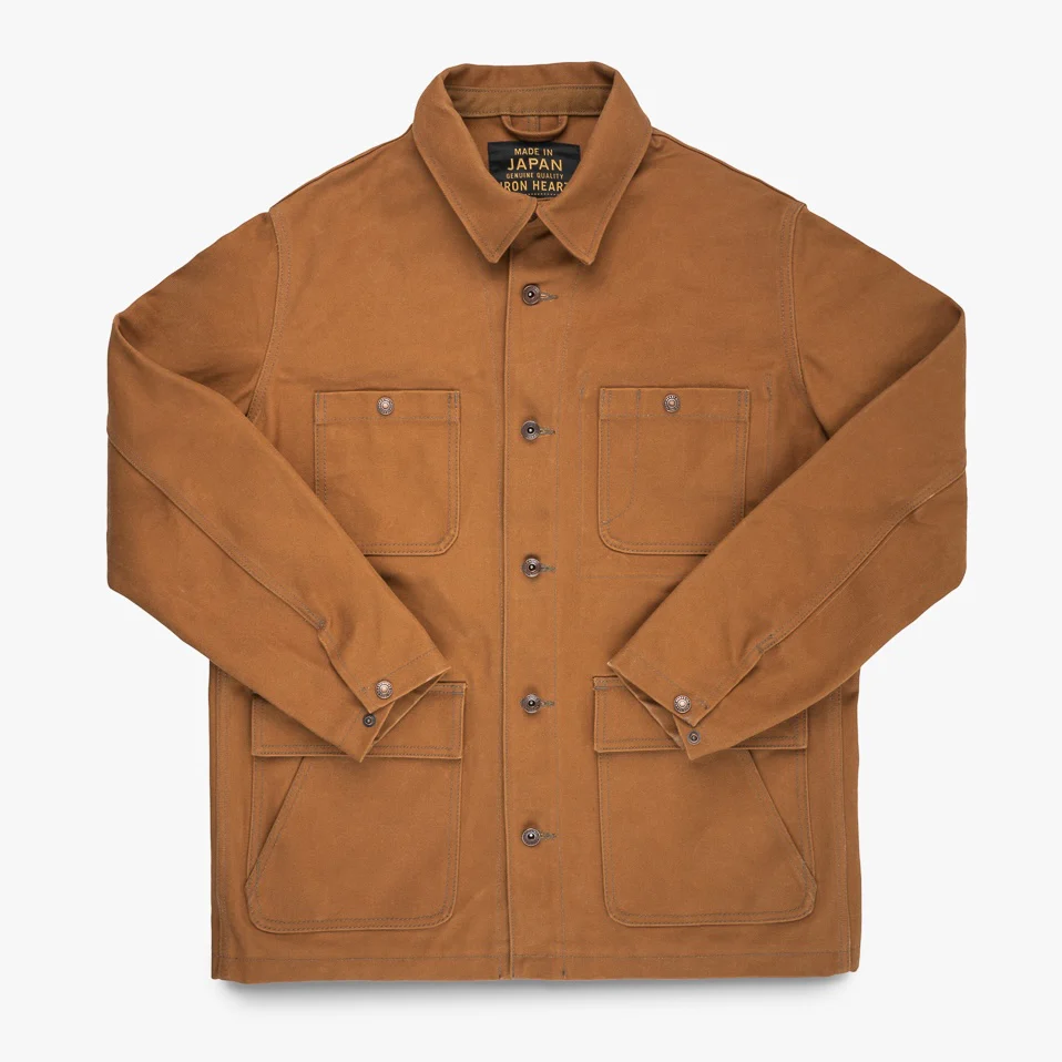 IHJ-150-BRN - 20oz Paraffin Coated Duck Chore Jacket - Brown