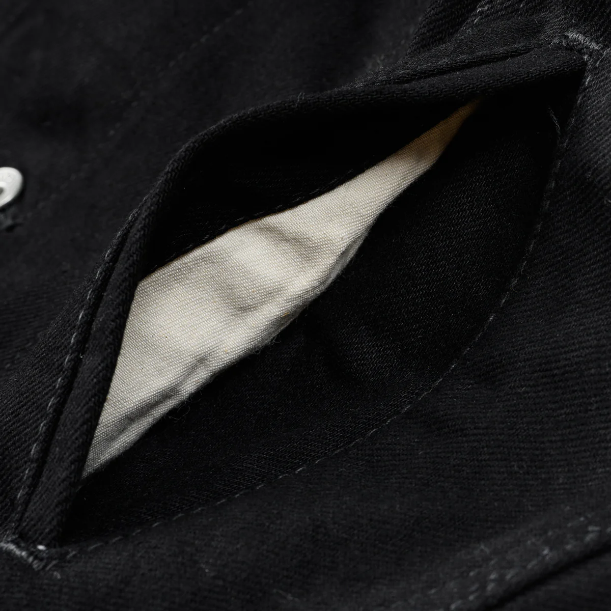 IHJ-86-BLK - 14oz Selvedge Denim Modified Type III Jacket - Black/Black - Image 15