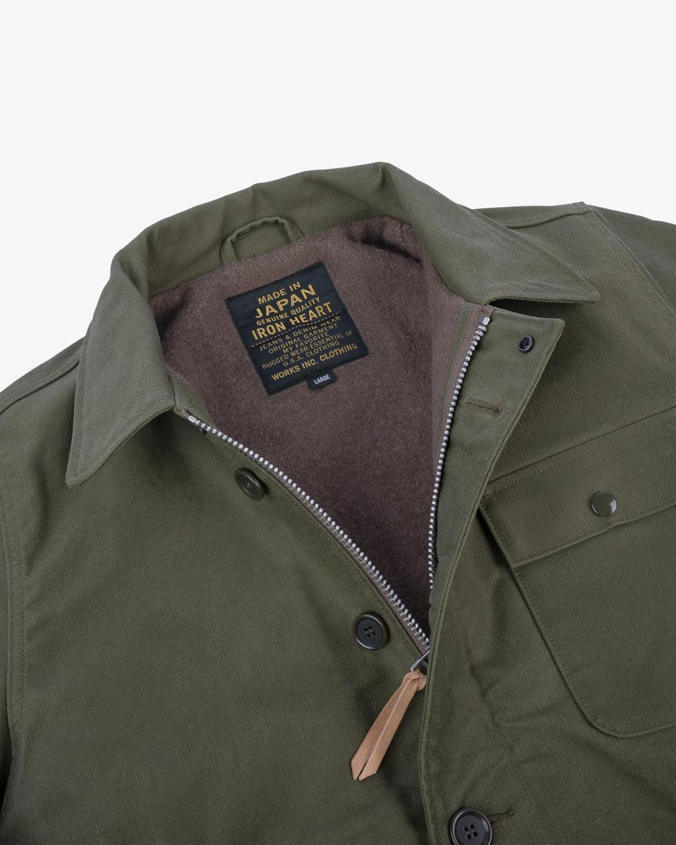 IHM-45-GRN - Oiled Whipcord A2 Deck Jacket - Army Green - Image 5