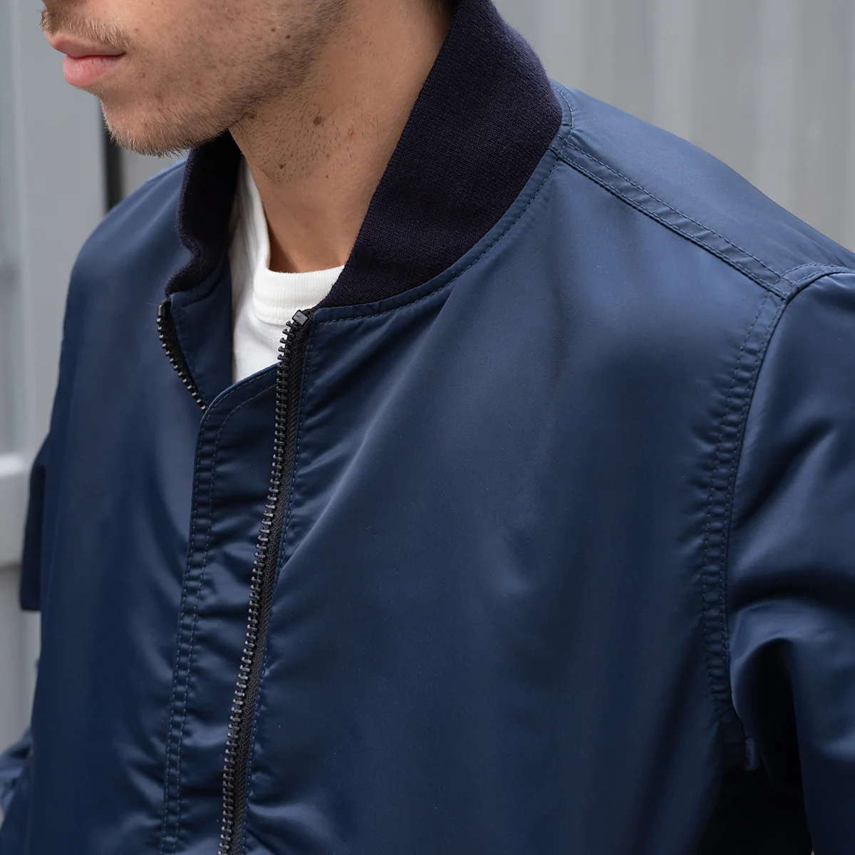 IHM-50-NAV - 4.8oz Nylon Type L-2B Jacket - Navy - Image 3