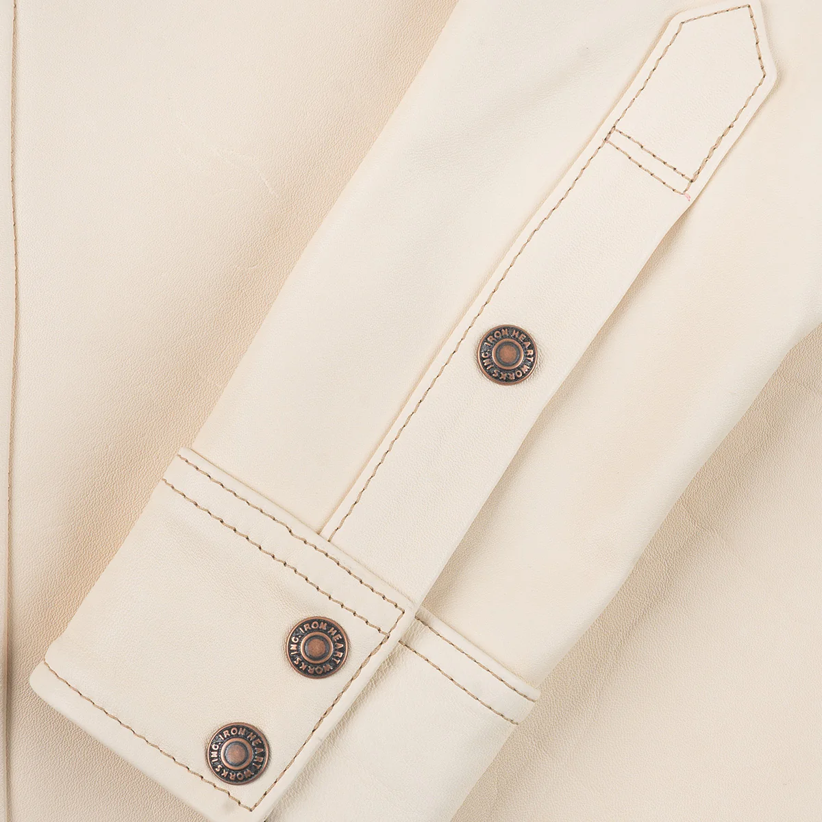 IHSB-PR-NAT - Iron Heart X Simmons Bilt Horsehide Western Shirt - The Pale Rider - Natural - Image 7