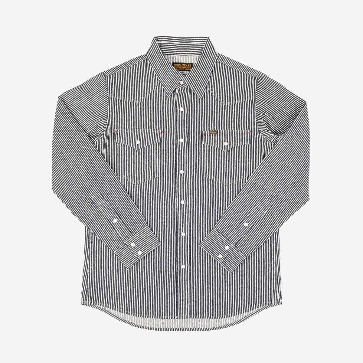 IHSH-07-IND - 12oz Hickory Stripe Western Shirt - Indigo