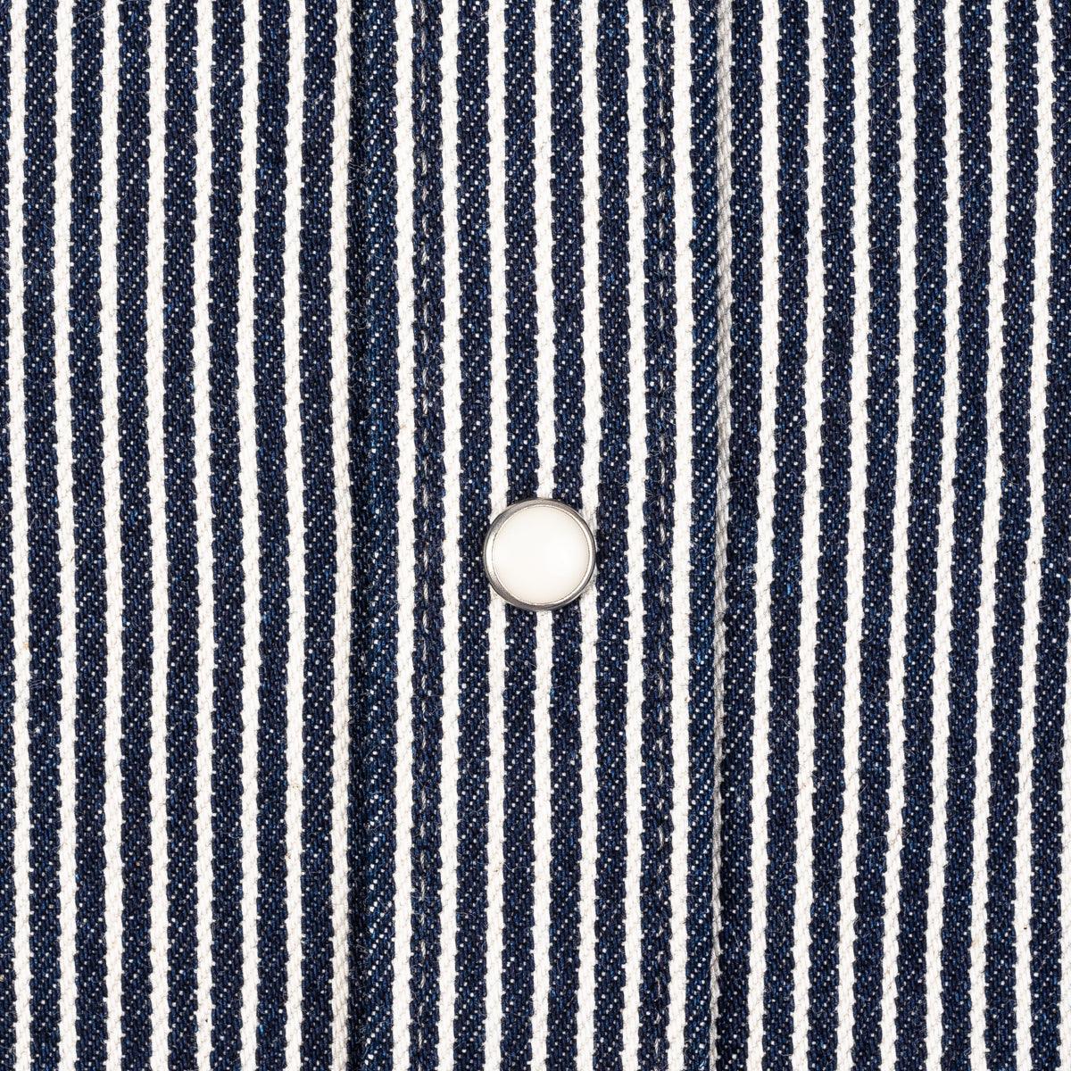 IHSH-07-IND - 12oz Hickory Stripe Western Shirt - Indigo - Image 8